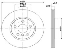 Hella Pagid 2X Bremsscheibe Vorne Ø294 Mm FüR BMW 2 Active Tourer F45 218I 218D