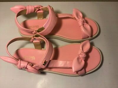 MICHAEL KORS Phoebe Bow Sandals US 10 M Shell Pink Strappy