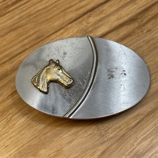 Vintage Horse Belt Buckle Cowboy Rancher Western Ranch KG JD