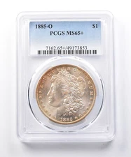 1885-O Morgan Silver Dollar MS65+ PCGS Peripheral Tone *3890