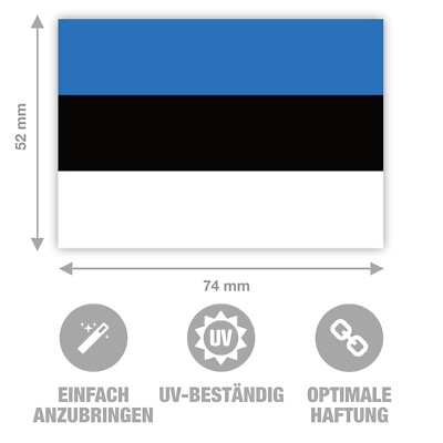 10 Stück - Aufkleber Estland - estnische Flagge - Sticker - 7,4 x 5,2 cm - Vinyl
