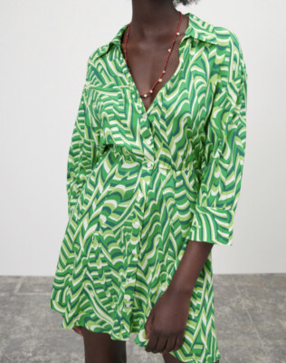 NWT ZARA SS21 Printed Shirt Dress Green Dress 8111/484 NEW | eBay NWT ZARA SS21 Printed Shirt Dress Green Dress 8111/484 NEW | eBay