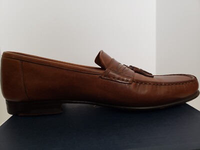 Santoni Dallas men leather loafer with twin tassel, made in  display picture 2
