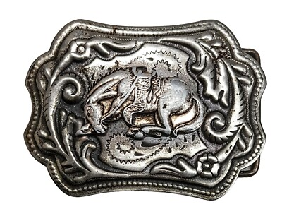 Vtg Billy Belts Brown Leather Size 34 Silvertone Buckle