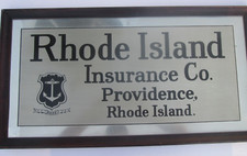 RHODE ISLAND: Vintage Insurance Company/Agency Plaque- 25”X 13” SIGN TU #332.1V