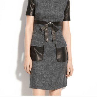 ROBERT RODRIGUEZ Tweed/Leather Dress - Size 8