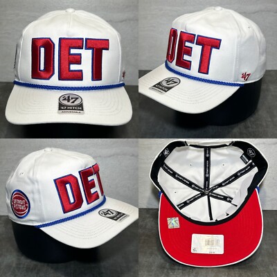 Detroit Pistons Hat 47 Brand ''3 Pointer''  Hitch Chorded Snapback Cap  H66