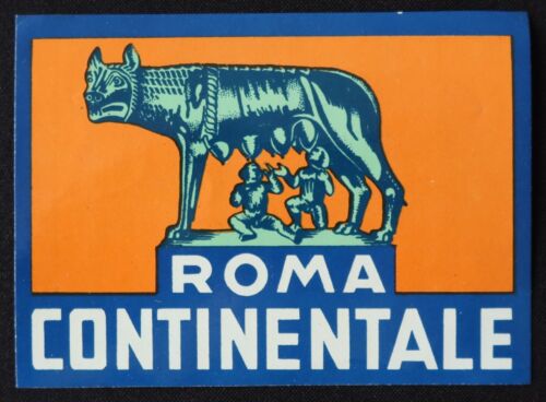 Ancienne étiquette HOTEL CONTINENTALE Roma Rome Louve Italie luggage label 2 - 第 1/1 張圖片