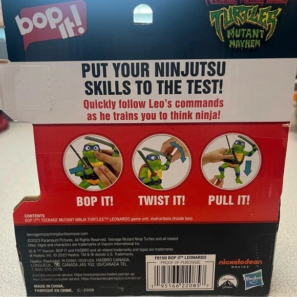 Teenage Mutant Ninja Turtles Bop It Leonardo Nickelodeon Hasbro Juegos Edades 8+ Foto 2 de 4
