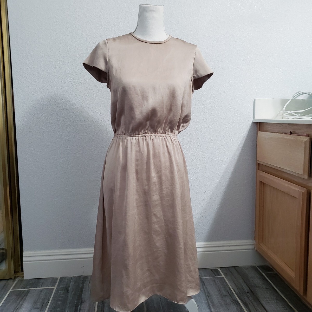 Stevie Hender Beige Satin Dress S | eBay
