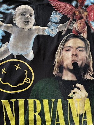 Nirvana Kurt Cobain Infant AOP SS Band Graphic T Shirt Size XL