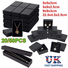 Cardboard Jewellery Box Black Ring Necklace Pendant Earrings Bracelet Gift Boxes