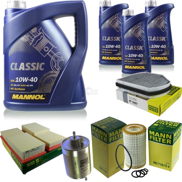 MANN-FILTER Inspektionspaket Mannol 8L Classic 10W-40 FüR Mercedes-Benz Slk 320-image