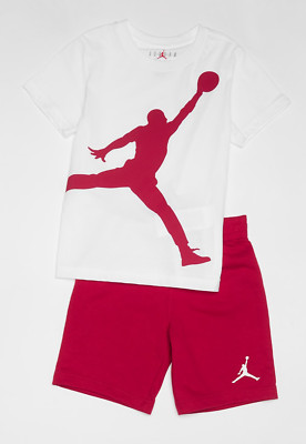 Nike Jordan Jumpman Set T-Shirt Shorts Jungen Kinder Alter 4-5 Jahre neu mit Etikett rot/weiß
