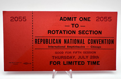 1960 REPUBLICAN CONVENTION TICKET NIXON VS KENNEDY A64