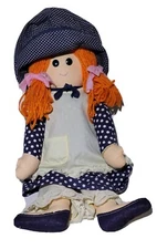 Vintage 1970'SHappenings in Boutiques Ginger-Haired Rag Doll 22" With Hat Dress