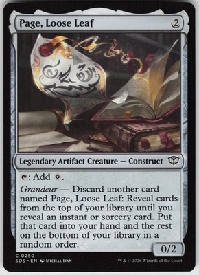 Page, Loose Leaf 250 Common Secrets of Strixhaven Magic: The Gathering Near Mint