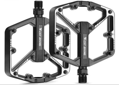 WEST BIKING Fahrradpedale MTB Plattformpedale Alu Flat Pedals 9/16 Schwarz