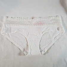 Victoria's Secret Low-Rise Hiphugger Small White Signature Lace Cotton Blend