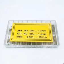 300Pcs 1.3&1.4mm Diameter Knurled Watch Spring Bar Link Pin Assortment 8~26mm.