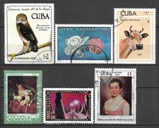 1971-1975 1CUBA Set of 6 Used Stamps (Michel # 1734,1869,1879,1948,1961,2027)