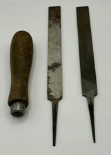 F. L. Grobet Wooden Handle, Jewelry Tool, Switzerland, #3 & #6 Files, Vintage