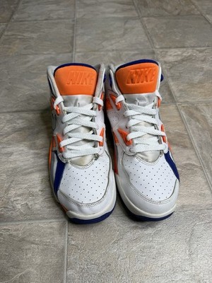 Nike Air Trainer SC Grey Total Orange GS Shoe Size 7Y White CJ0580-100 Preowned