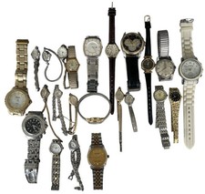 23 Non Running Watches Lot Parts/Repair Geneva, Waltham, Helbros, Timex 