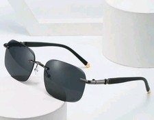 Modern minimalist square lens sunglasses Silver Gold Tips