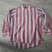 Chaps Ralph Lauren Mens Striped Button Down Shirt Long Sleeve Size M