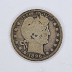 1896 Barber  Quarter 25C Silver Coin Circulated Free Shipping #SA21 — photo 1