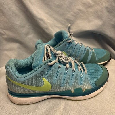 Nike women s Size 8 Zoom Vapor 9.5 Tour Light Aqua/ Volt Tennis Style 