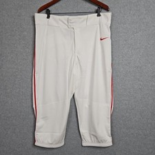Nike Baseball Pants Mens XL White Red Piped Vapor Select High BQ9021-109 New