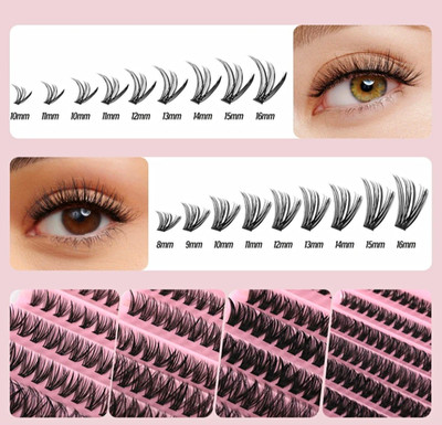 240Pcs Cluster Lashes Natural Soft DIY Eyelash Extension 10-16mm D-Curl1