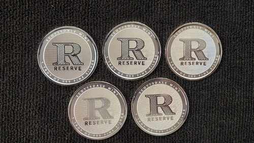 1 oz Silver Round- Scottsdale Mint  (Lot Of 5) Lot#3