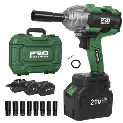 Prostormer 800N.M590Ft-Lbs Cordless Impact Wrench 1/2 Brushless High Torque