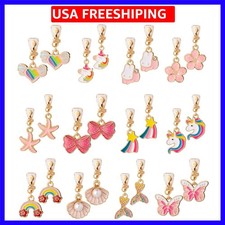 12 Pairs Kids Clip-on Earrings - Cute Unicorn Designs, Non-Pierced Dress Up A...