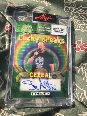 STONE COLD STEVE AUSTIN 2026 LEAF METAL LUCKY BREAKS CEREAL AUTO #LB-SA1 1/1 SSP