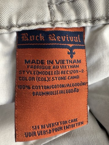 ROCK REVIVAL Cargo Shorts Men’s 40 23 Stone Grey Camo Stitched Flap Pockets - Bild 4 von 4