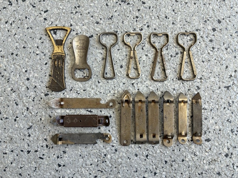 Vintage Bottle Openers. 15 Pcs. Bundle Lot. Pre Owned w/ Patina.