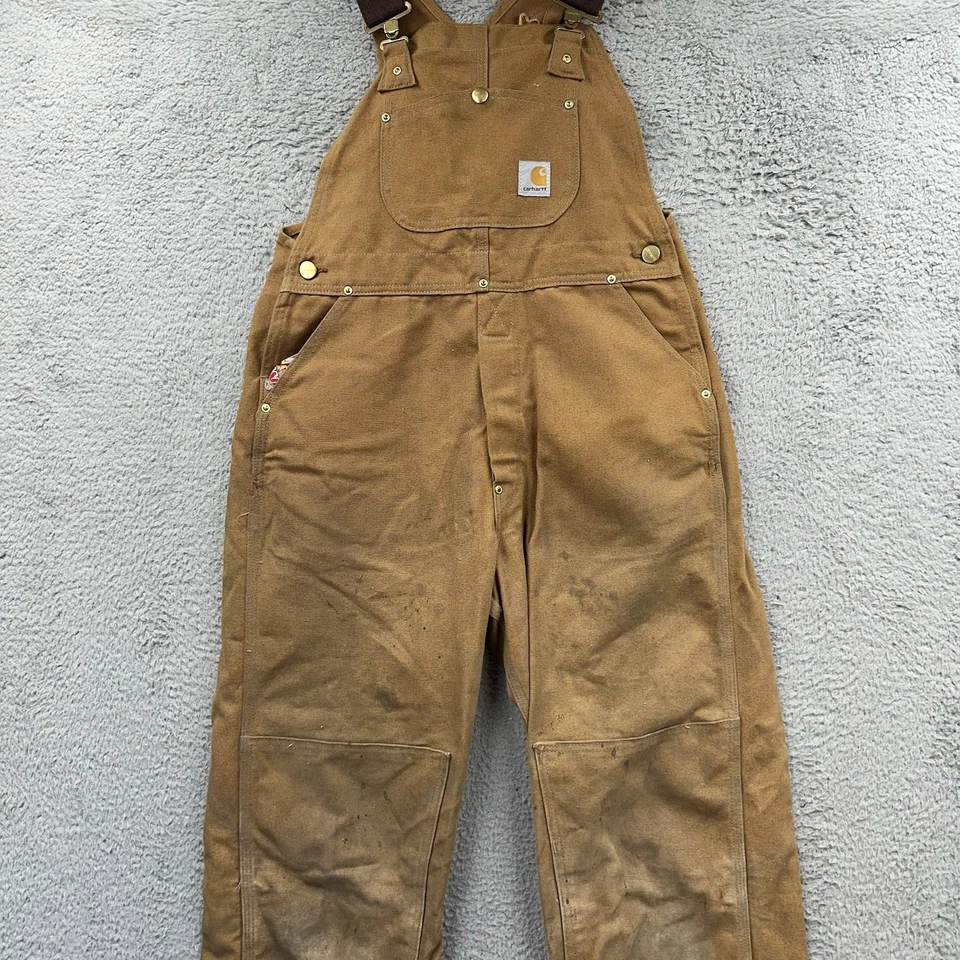 Mono con tirantes vintage Carhartt Y17 BRN juvenil Unión EE. UU. Juvenil XL 18-20 32x30 Foto 4 de 4