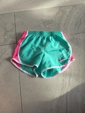 Nike Dri-Fit Small 6 Girl Athletic Running Shorts Blue Neon Pink