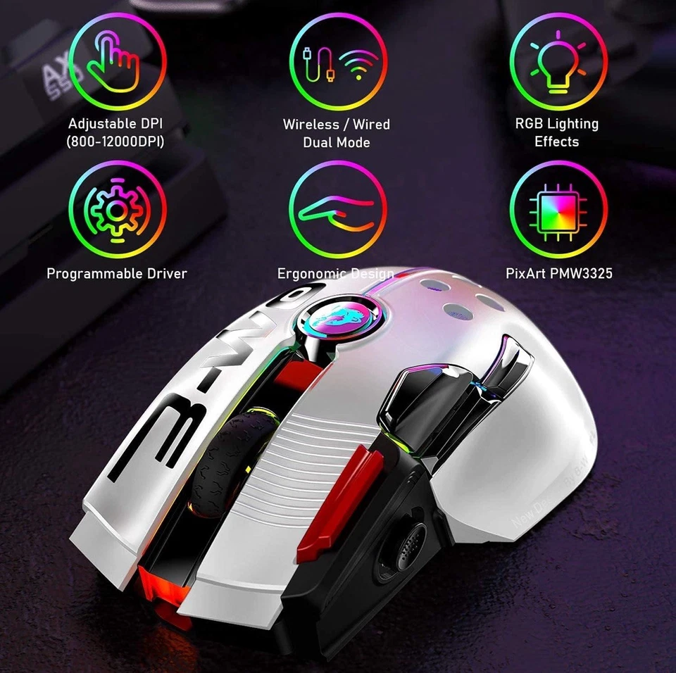 UrChoiceLtd X6 PRO Wireless Gaming Mouse,Ultra-Light,Pixart Sensor PAW3325,Up to - Image 4 of 4