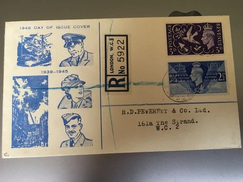 GB STAMPS RARE FIRST DAY COVER 1946 VICTORY LONDON STRAND