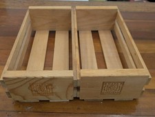 Lot of 2 Napa Valley Cassette Tape Storage Crate Wooden Each Holds 12