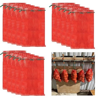 100 Pack10 lb Mesh Onion Bags, 10''Ã 18'' Mesh Produce Bags Hanging Reusable Bre.