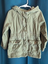 Old Navy Toddler Girl's Green Army Style Zip Up Jacket Size 4T