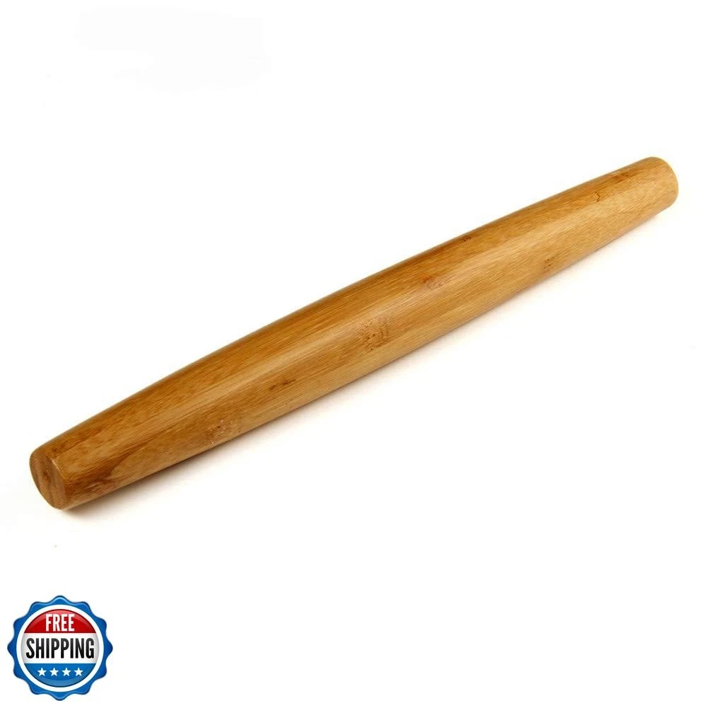 HONGLIDA Classic French Rolling Pins Bamboo Wooden Rolling Pin fo