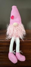 Valentine's Day Heart Plush Weighted Shelf-Sitting Gnome 21" Long