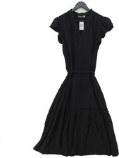 Mint Velvet Shirt Midi Dress M in Black